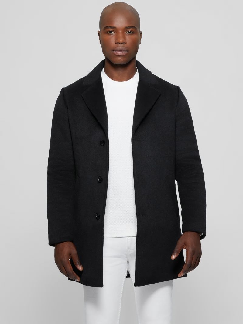 Guess Wool-Blend Coat - Black