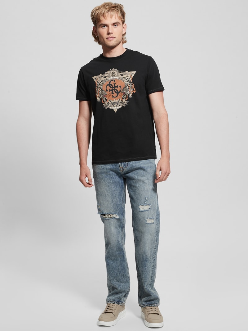 Guess Tri-Tiger Emblem Tee - Black