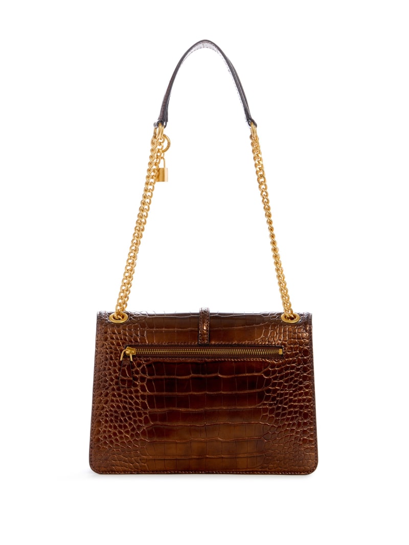 Guess James Croc Convertible Bag - Bronze