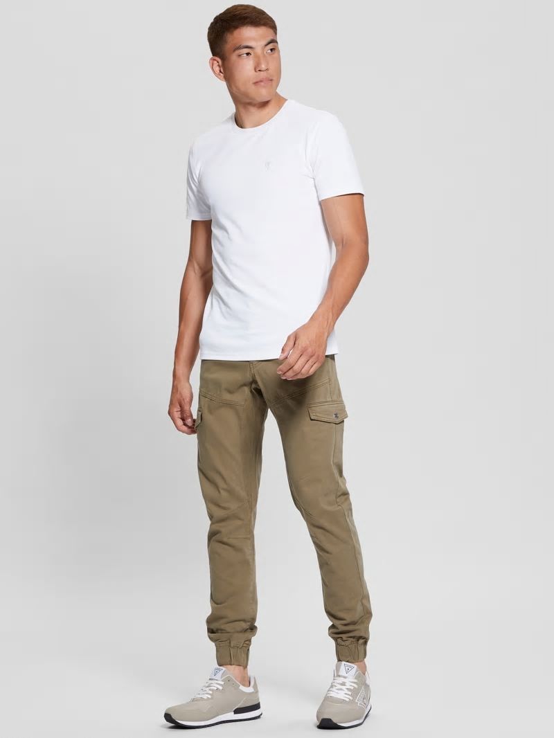 Guess New Kombat Tapered Twill Pants - Desert Green