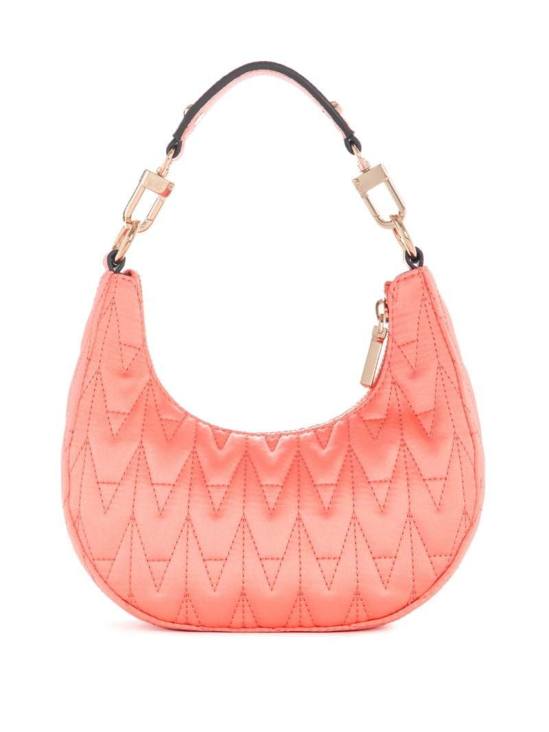 Guess Golden Rock Mini Crescent Hobo Bag - Coral