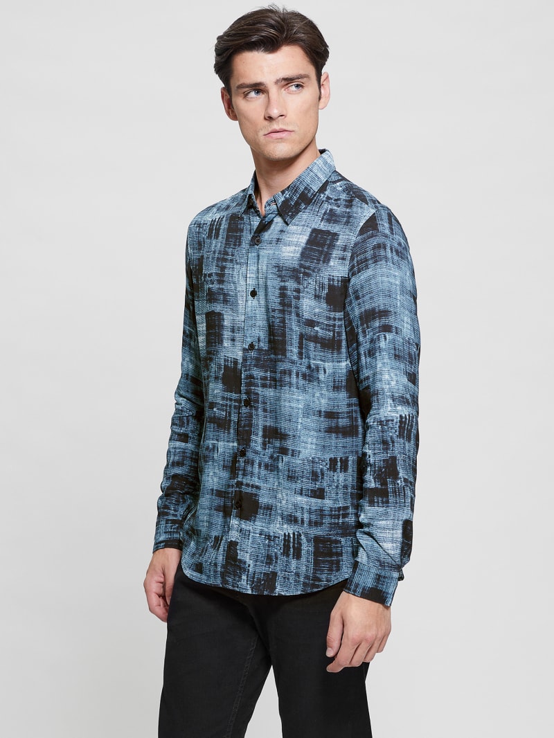 Guess Eco Print Shirt - Distressed Check