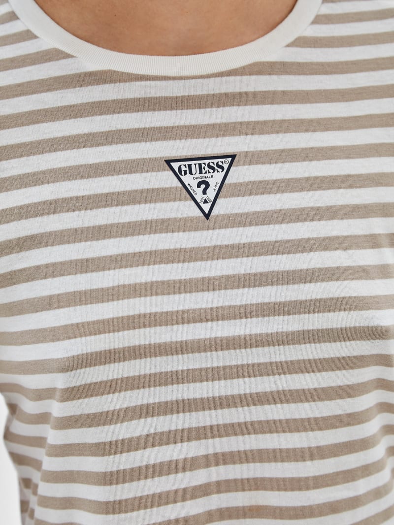 Guess GUESS Originals Eco Striped Baby Tee - White Peaks Multi