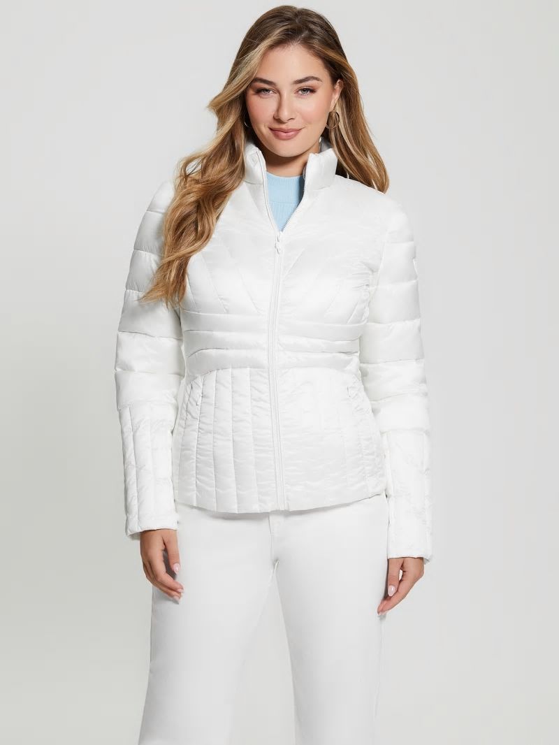 Guess Eco Valeria Puffer Jacket - Pure White