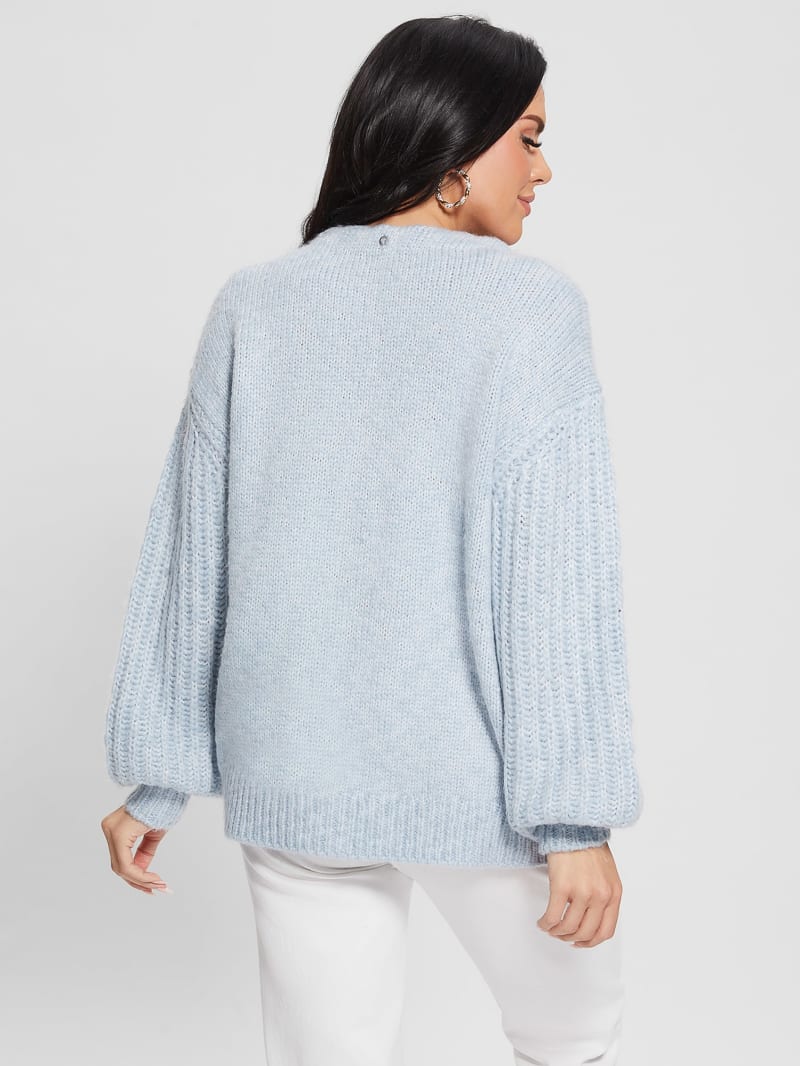 Guess Eco Hiro Knit Cardigan Sweater - Higher Cloud Multi