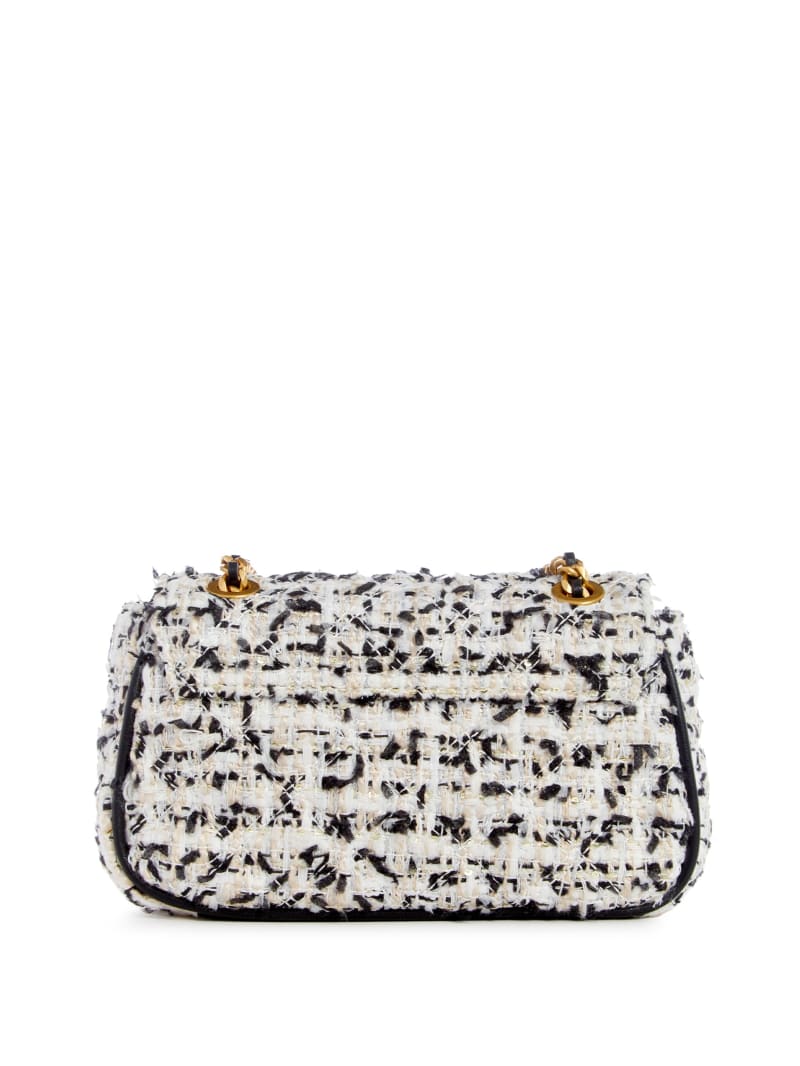 Guess Giully Tweed Mini Convertible Crossbody - Cream Multi