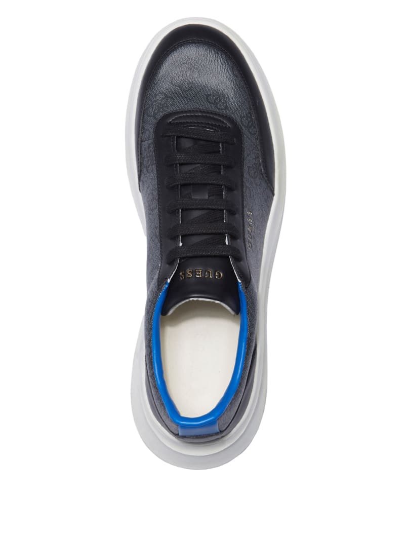 Guess Dolo Logo Low-Top Sneakers - Black Patent