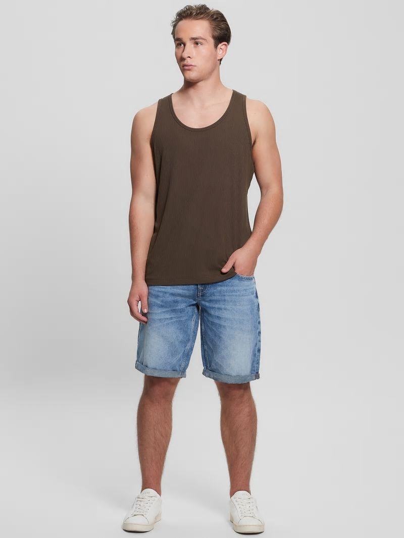 Guess Eco Cyrus Ribbed Tank - Cafe Noir