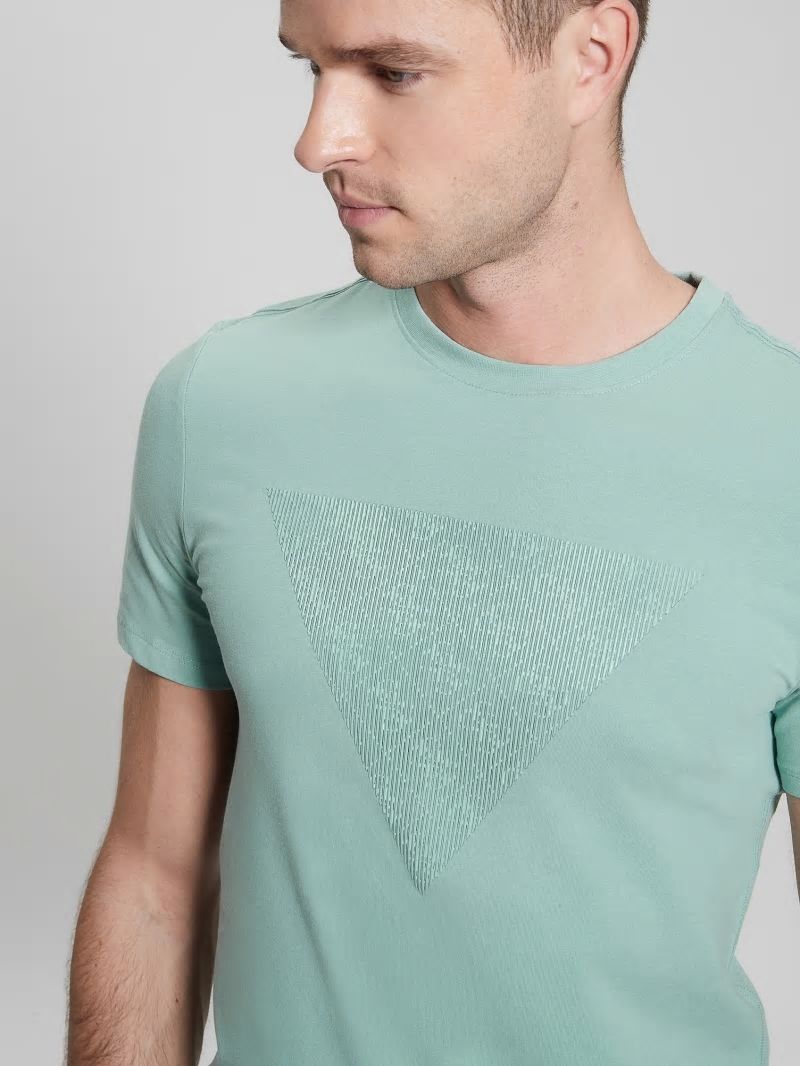 Guess Eco Triangle Crewneck Tee - Lagoon Fog