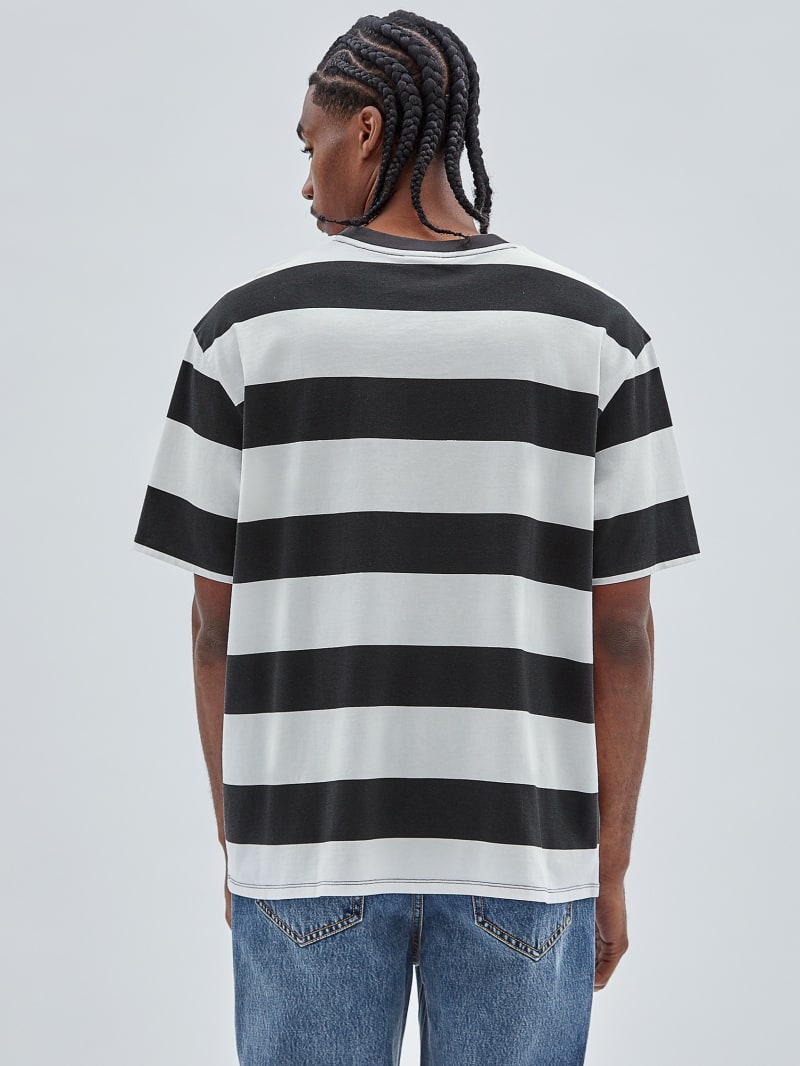 Guess GUESS Originals Rugby Stripe Tee - Washed Out Black Multi