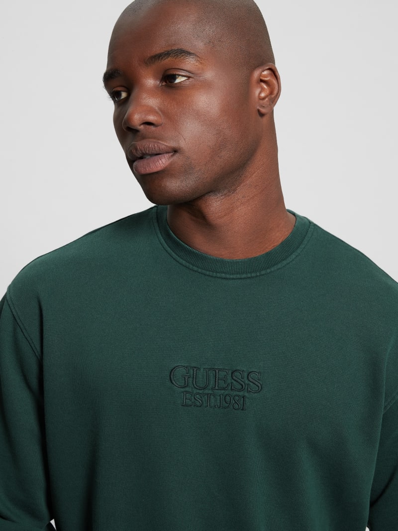 Guess Finch Vintage Logo Sweatshirt - Dark Jade Multi