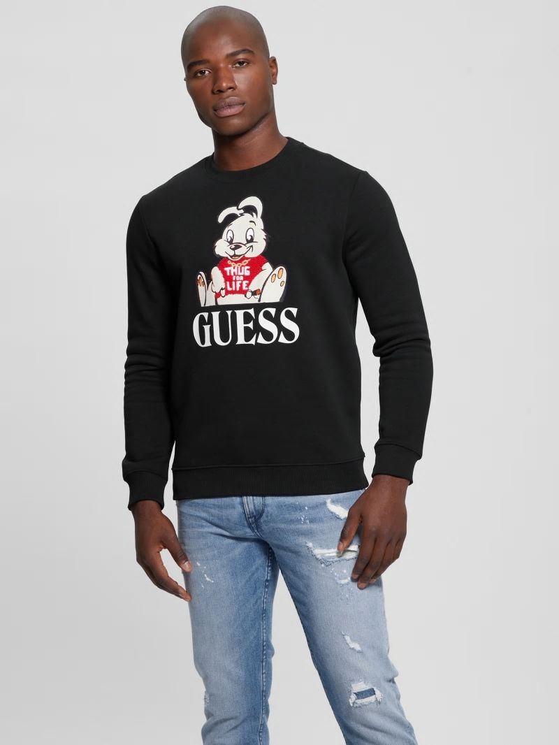 Guess Graphic Crewneck Sweatshirt - Black