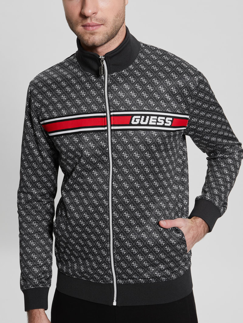 Guess Eco Korbin Track Jacket - 4g Aop Jet Black