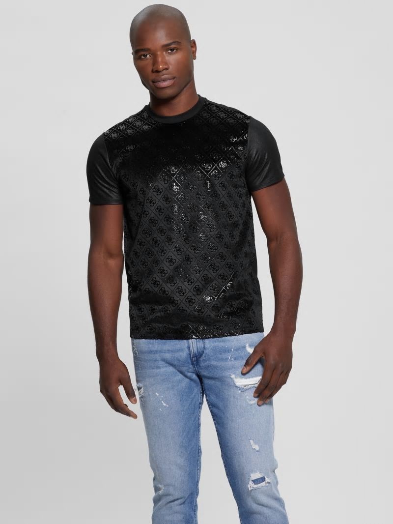 Guess Shine Quattro G Tee - Jet Black Multi