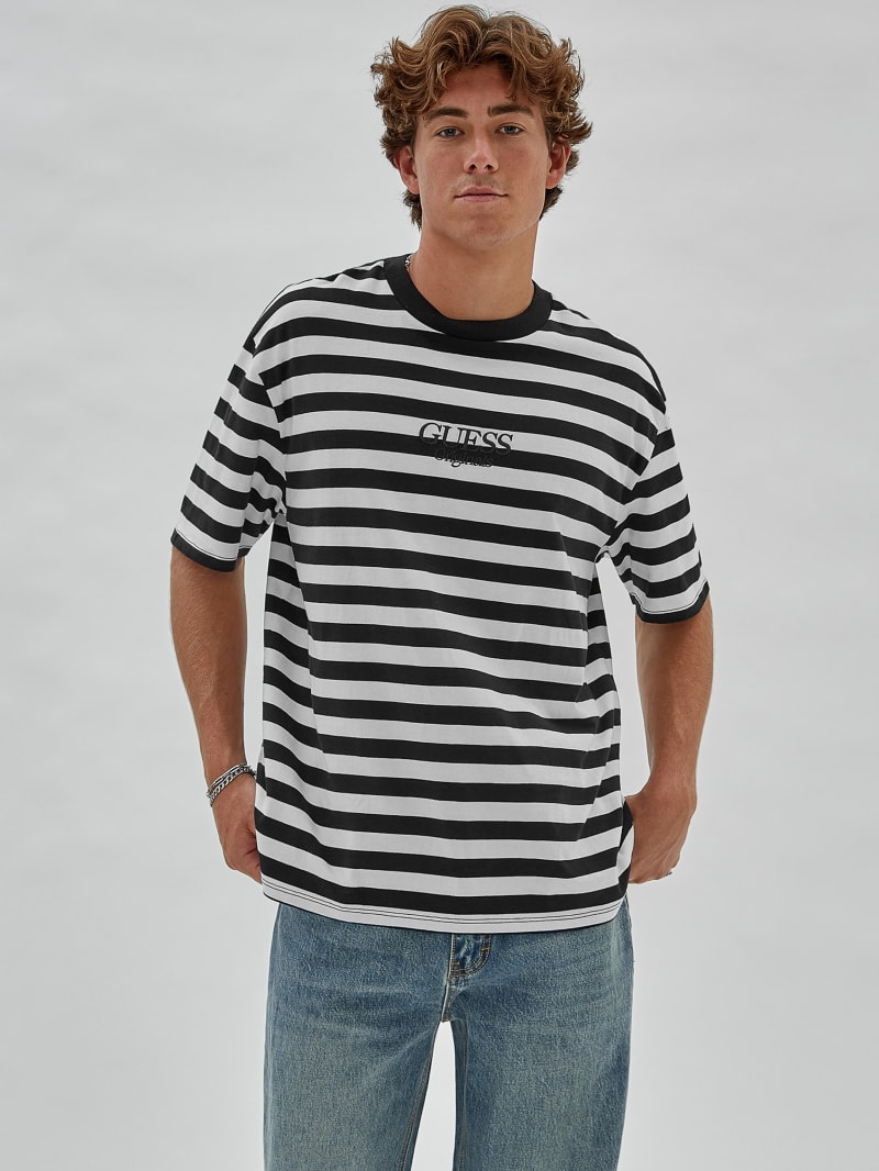 Guess GUESS Originals Eco Simple Stripe Tee - Jet Black Multi