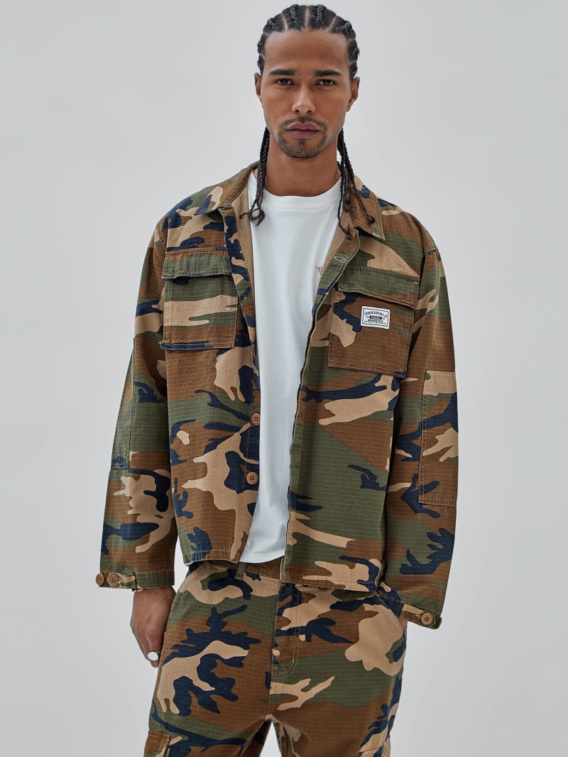 Guess GUESS Originals Ripstop Overshirt - Surplus Camo