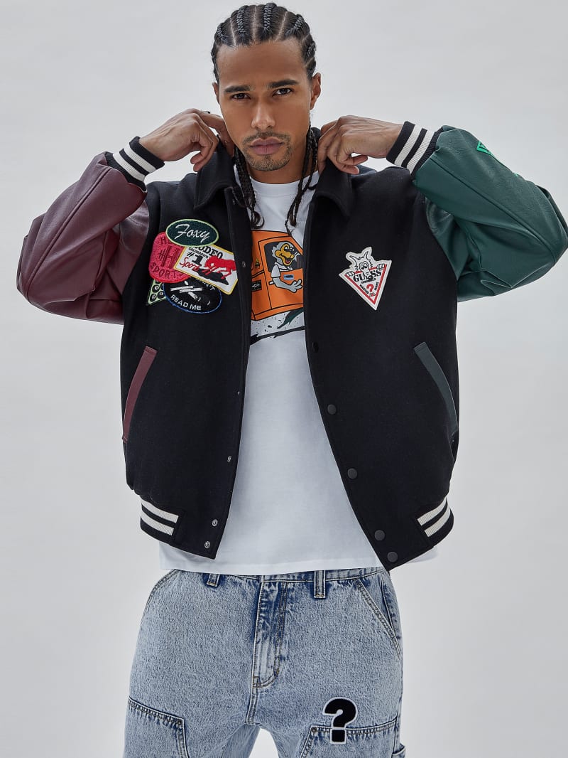 Guess GUESS Originals x Market Letterman Jacket - Jet Black Multi