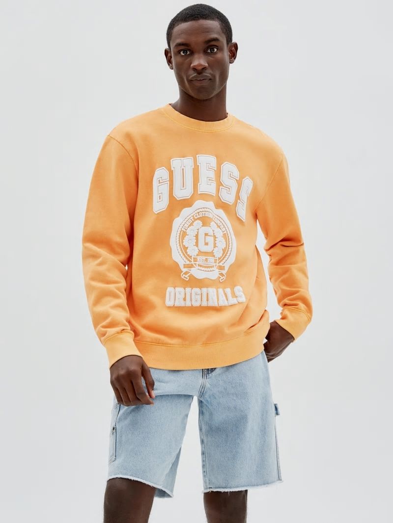 Guess GUESS Originals Logo Crewneck Pullover - Orange Candy Multi