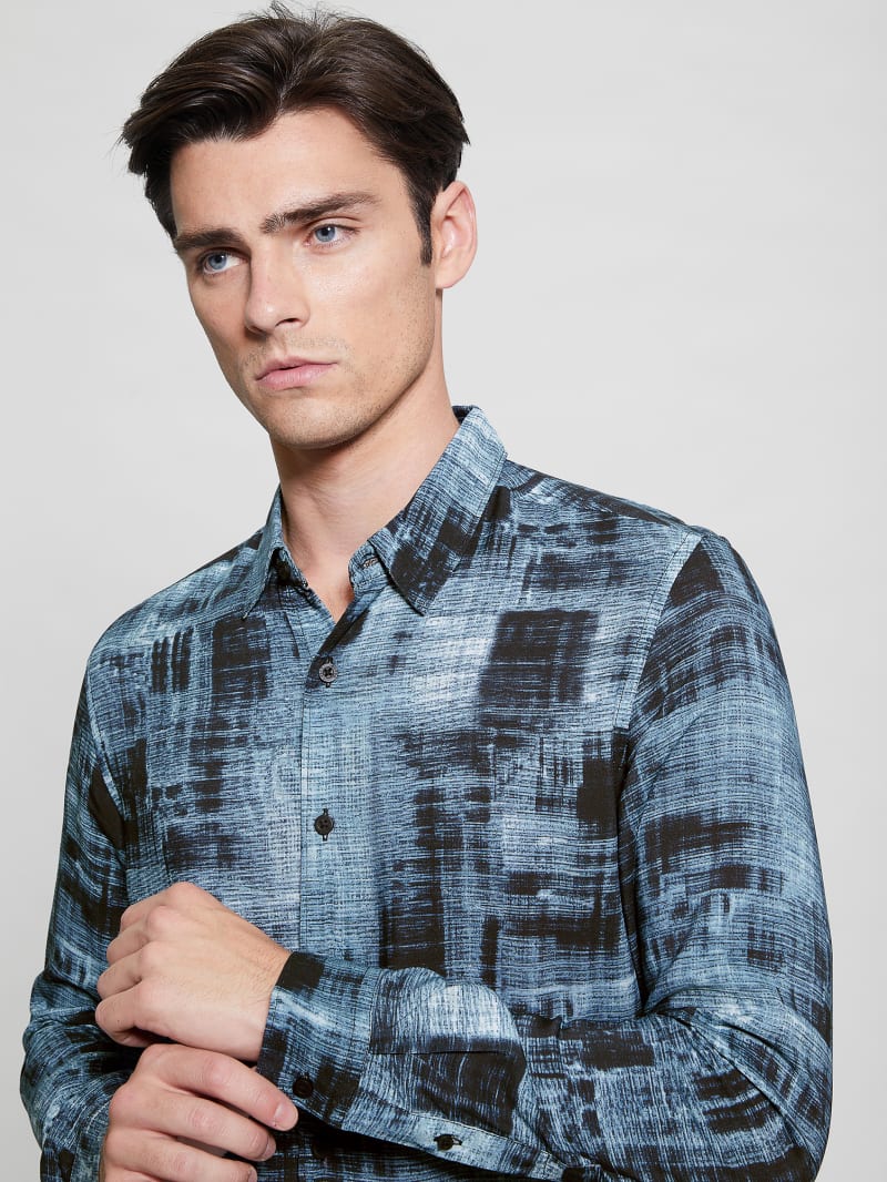 Guess Eco Print Shirt - Distressed Check