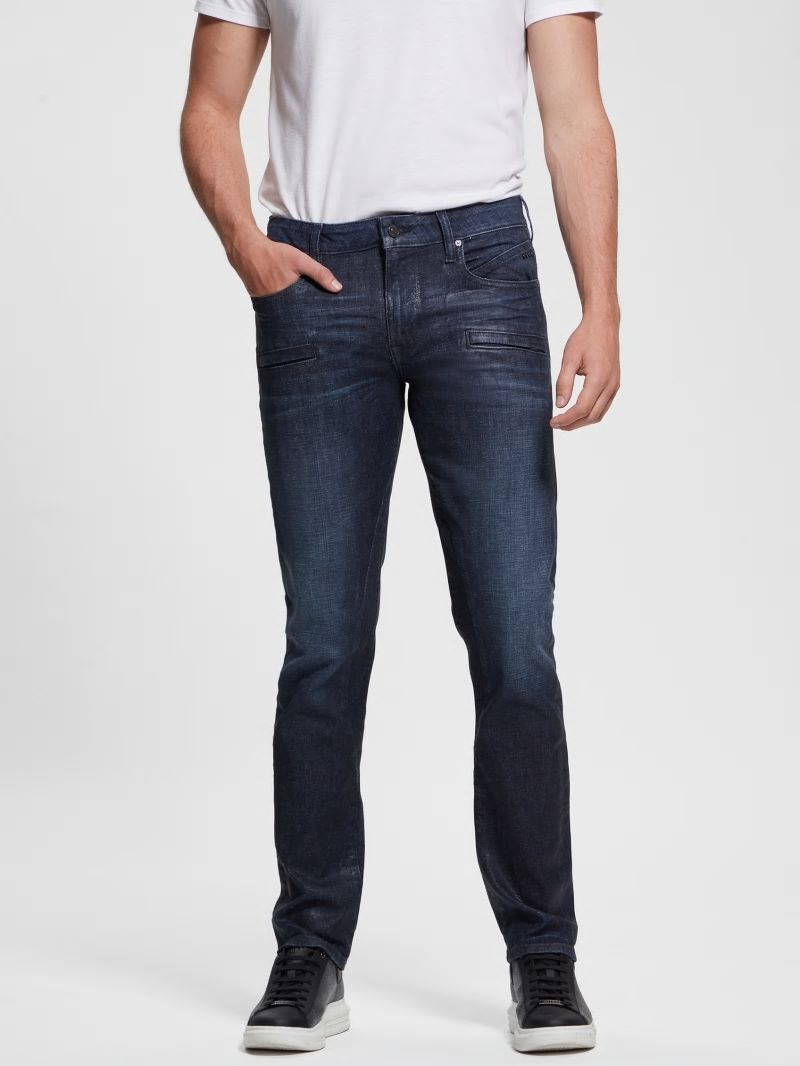 Guess Tapered Zip Pocket Jeans - Regency Blue