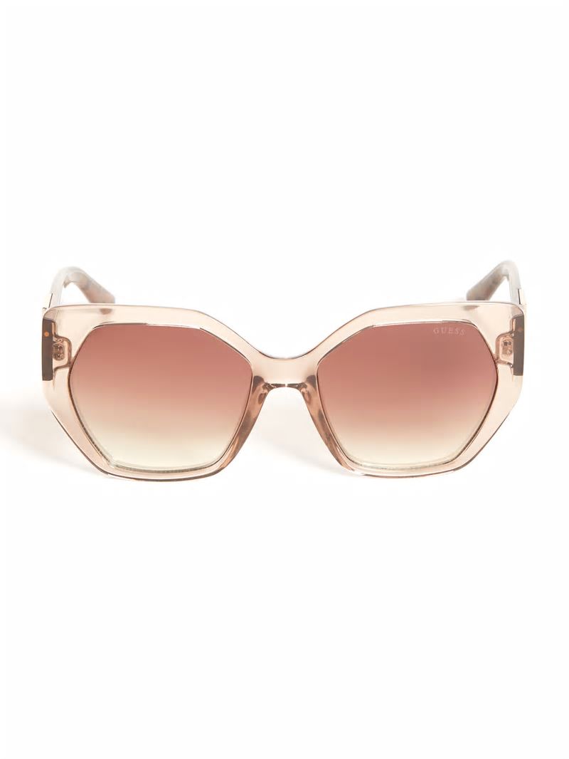 Guess Triangle Geometric Sunglasses - Nude