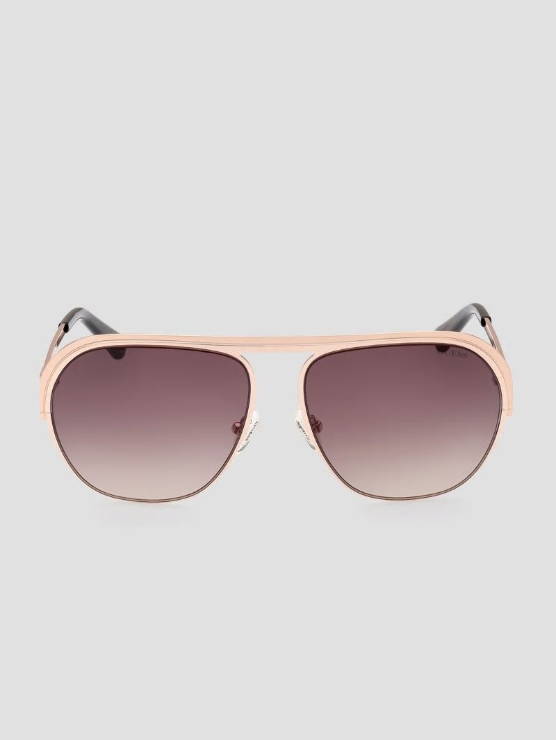 Guess Metal Aviator Sunglasses - Tortoise