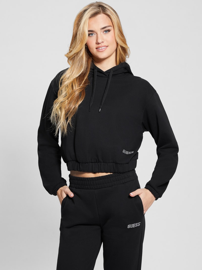 Guess Eleanora Cropped Hoodie - Black