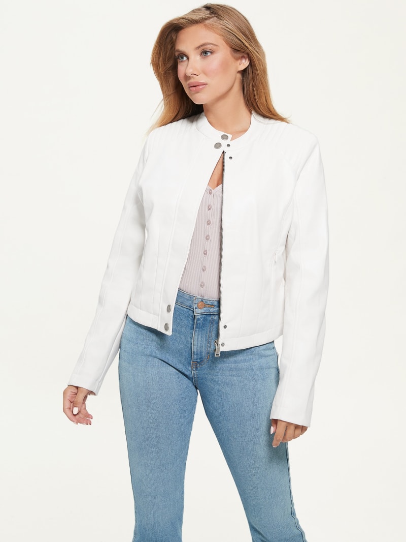 Guess Fiammetta Moto Jacket - Cream White