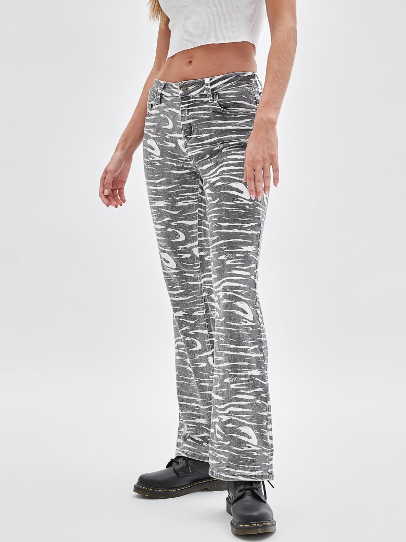 Guess GUESS Originals Zebra Bootcut Jeans - Jet Black Multi