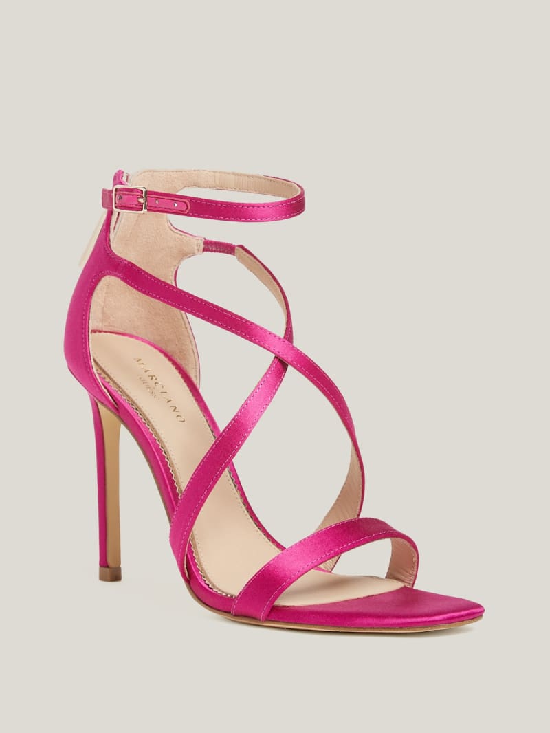 Guess Satin Strappy Heel - Dark Pink