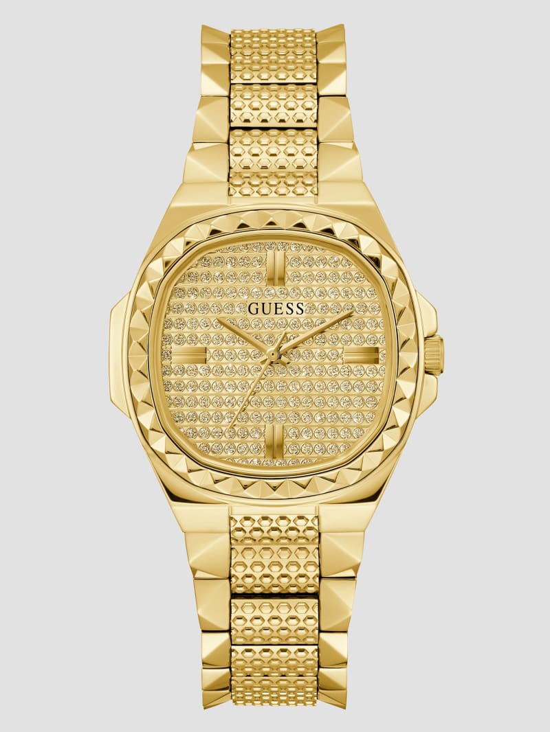 Guess Textured Gold-Tone Analog Watch - Gold