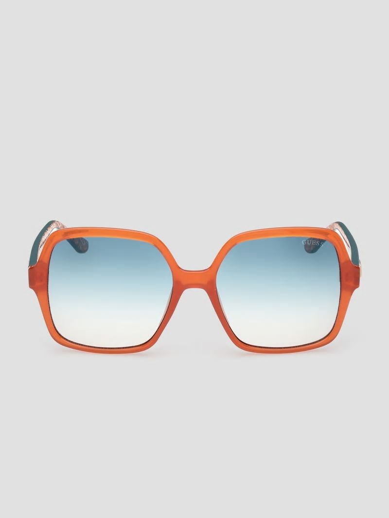 Guess Square G Plastic Sunglasses - Orange