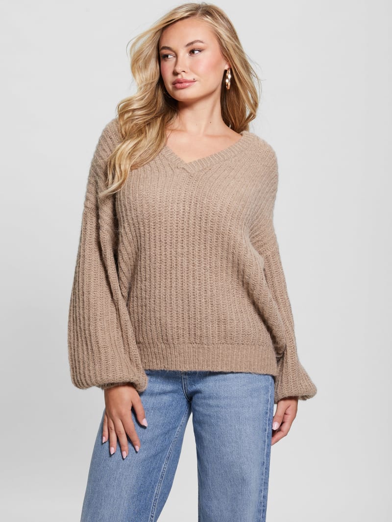 Guess Nara Wool-Blend Sweater - Silk Taupe Multi