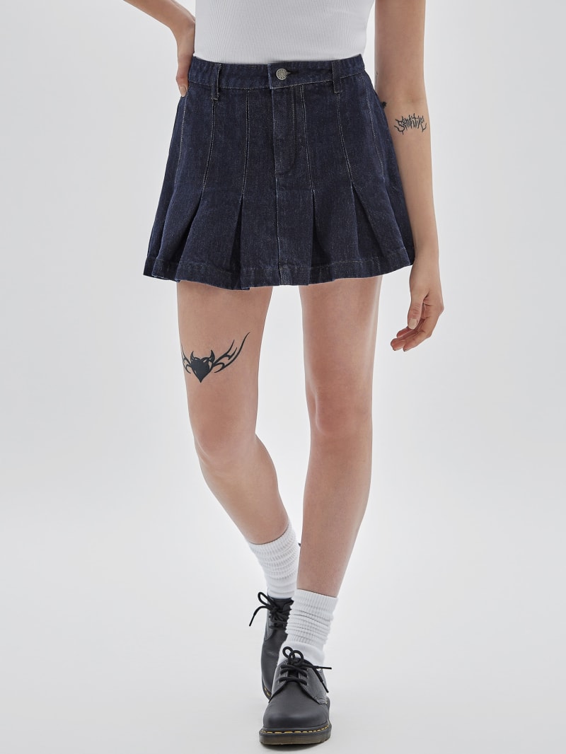 Guess GUESS Originals Denim Tennis Skirt - Go Pleated Dark Wash