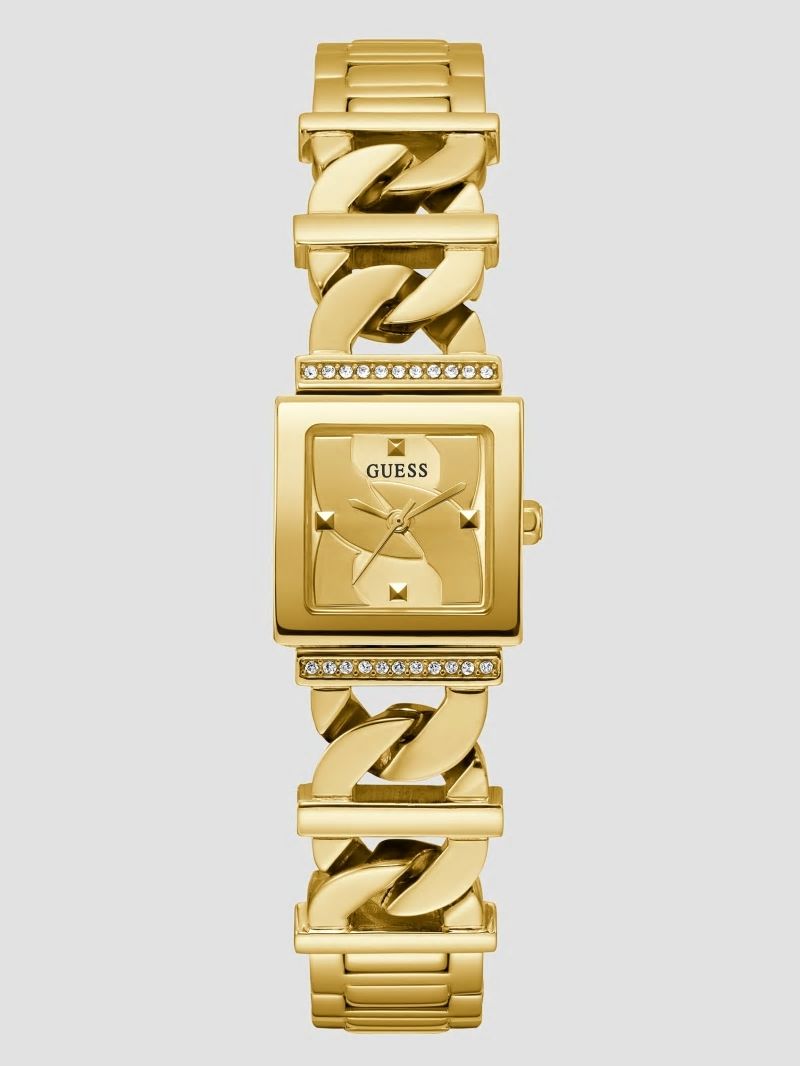 Guess Gold-Tone Chain-Link Analog Watch - Gold